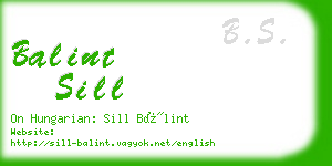 balint sill business card